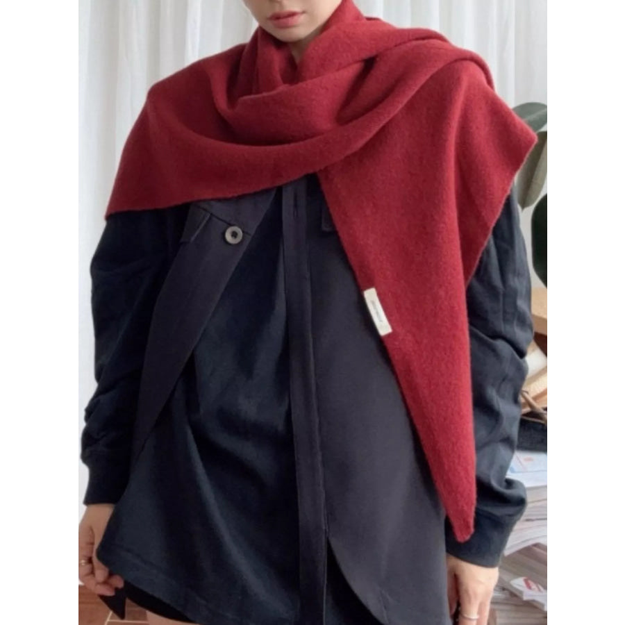 100% Wool Knit Scarf Shawl Red / ONESIZE Apparel and Accessories