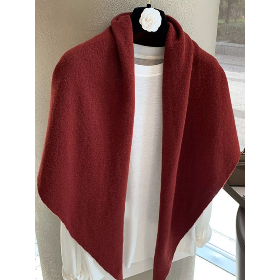100% Wool Knit Scarf Shawl Red / ONESIZE Apparel and Accessories