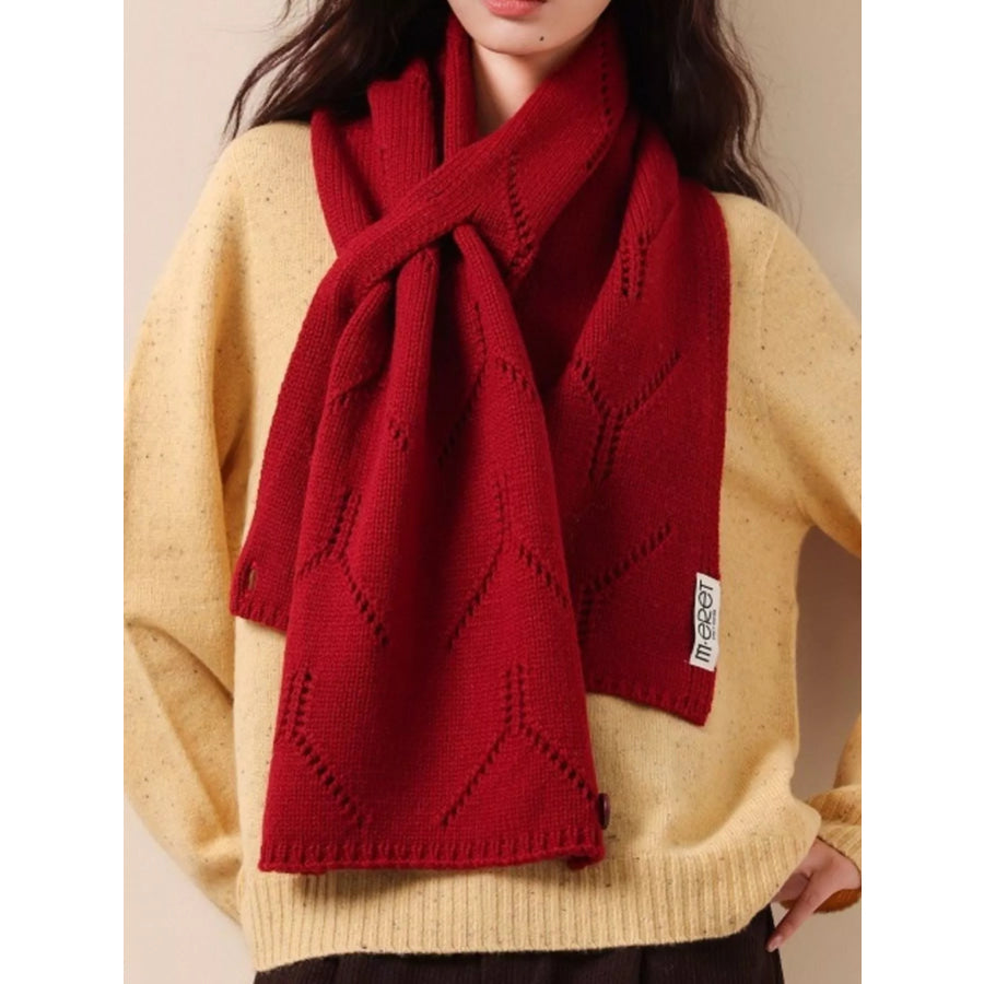 100% Wool Openwork Scarf Apparel and Accessories