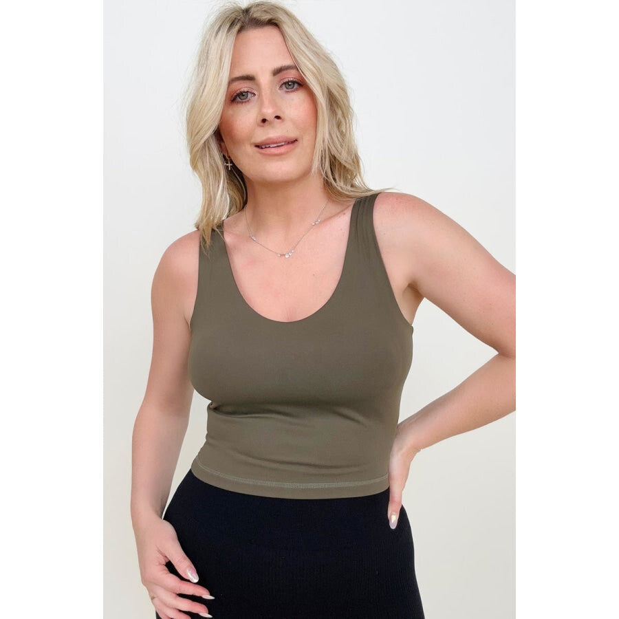 11 Colors - FawnFit Short Lift Tank 2.0 with Built-in Bra Olive Green / S Tank Tops & Camis