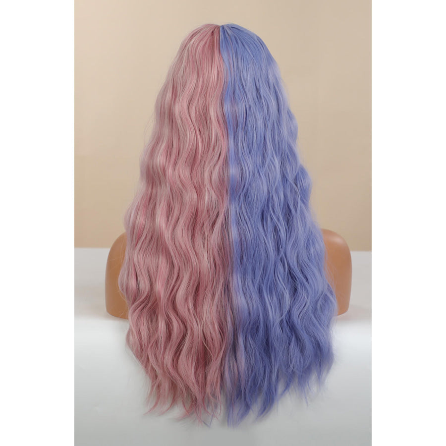 13*1 Full-Machine Wigs Synthetic Long Wave 26 in Blue/Pink Split Dye Blue/Pink Split Dye / One Size