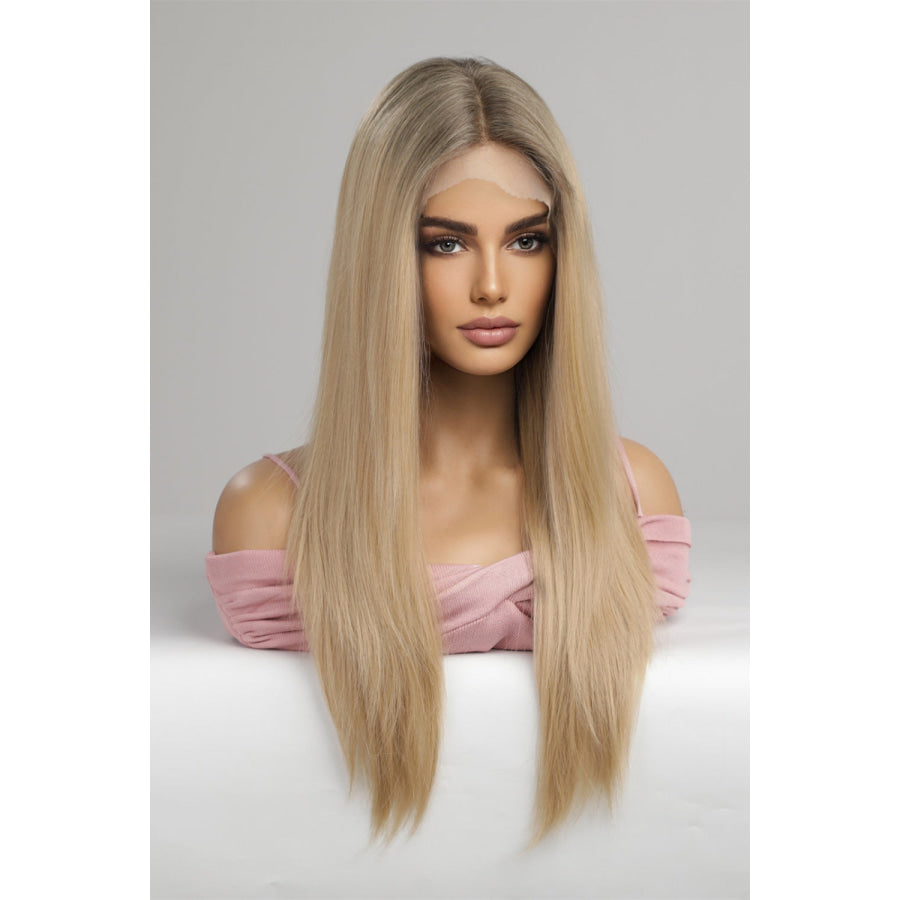 13*2 Lace Front Wigs Synthetic Long Straight 24’’ 150% Density Blonde / One Size