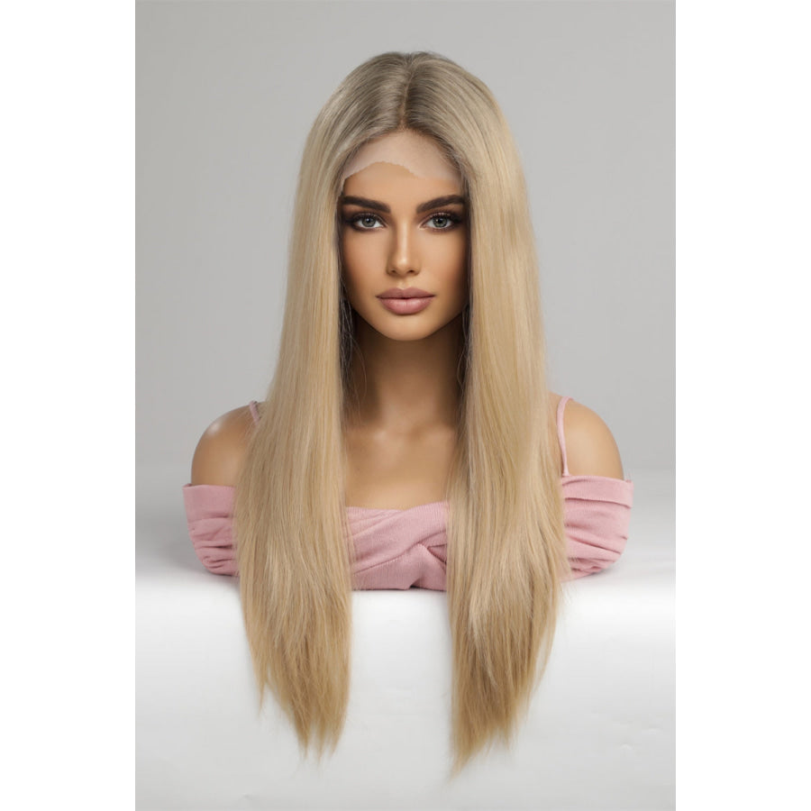 13*2 Lace Front Wigs Synthetic Long Straight 24’’ 150% Density Blonde / One Size