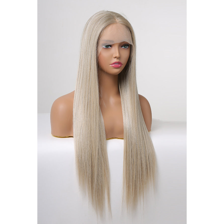 13*2 Lace Front Wigs Synthetic Long Straight 27 150% Density Blonde/Ash Brown Root / One Size