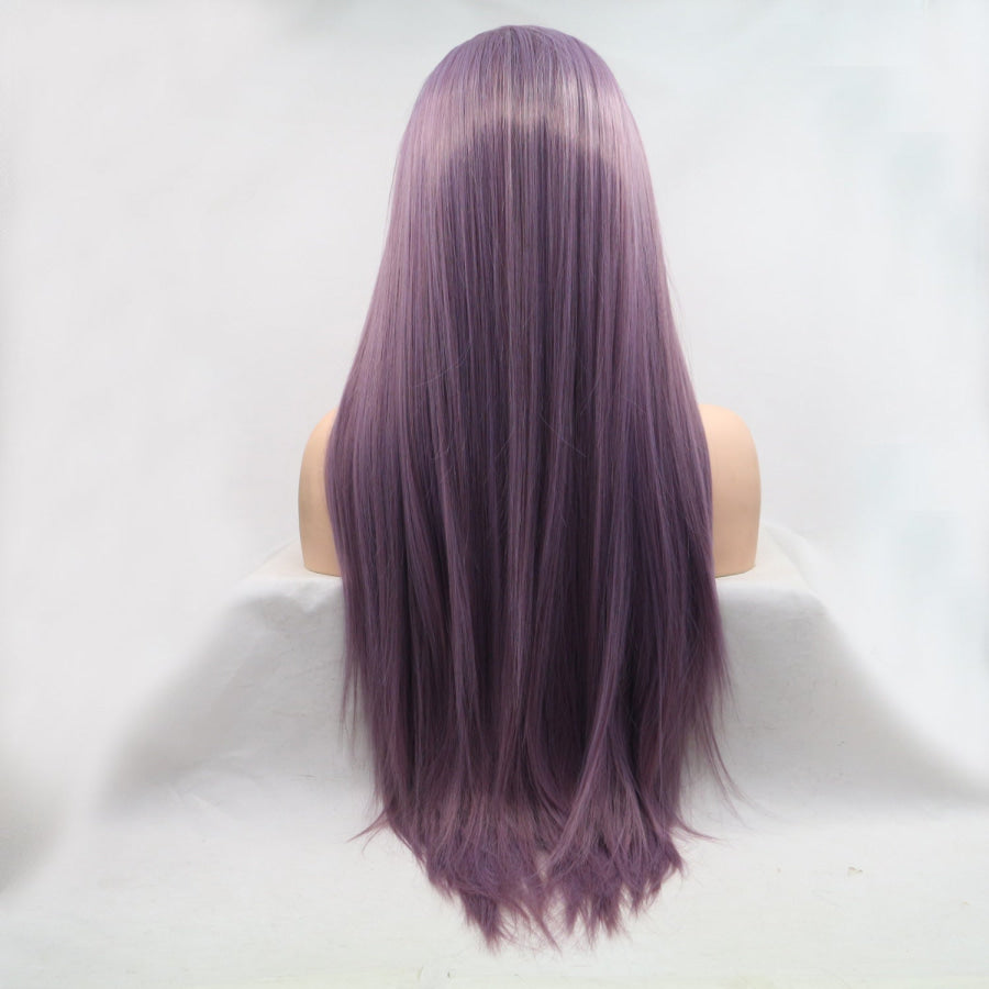 13*3’ Lace Front Wigs Synthetic Long Straight 24’ 130% Density Purple / One Size Apparel and Accessories