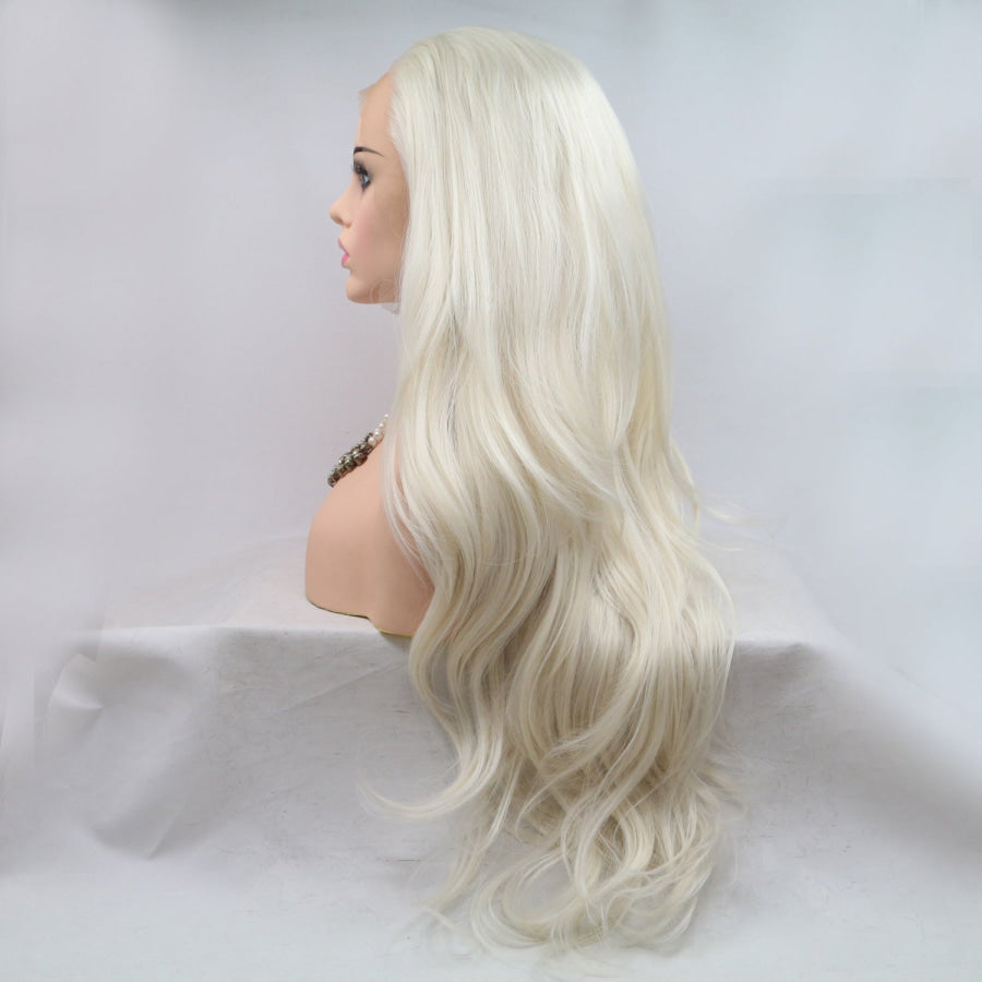 13*3’ Lace Front Wigs Synthetic Long Wavy 24’ 130% Density Blond / One Size Apparel and Accessories