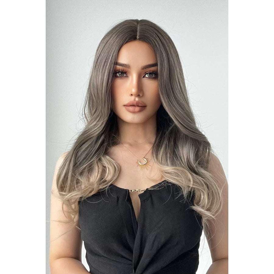 13*1 Full-Machine Wigs Synthetic Long Straight 24 Ash Brown/Blonde Ombre / One Size