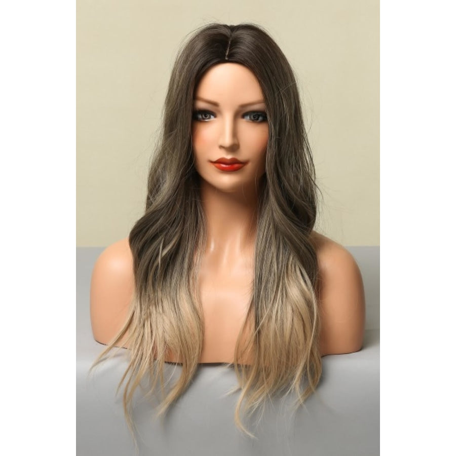 13*1 Full-Machine Wigs Synthetic Long Straight 24 Ash Brown/Blonde Ombre / One Size