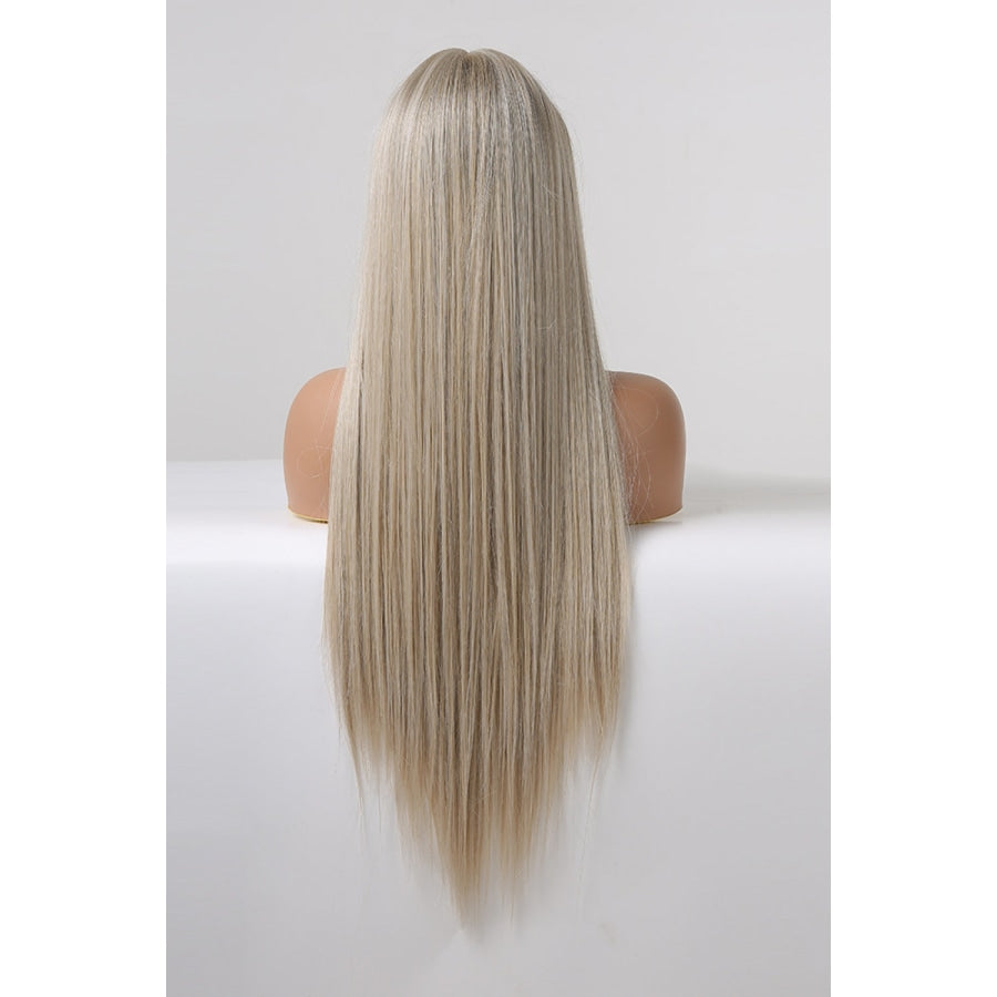 13*2 Lace Front Wigs Synthetic Long Straight 27 150% Density Blonde/Ash Brown Root / One Size