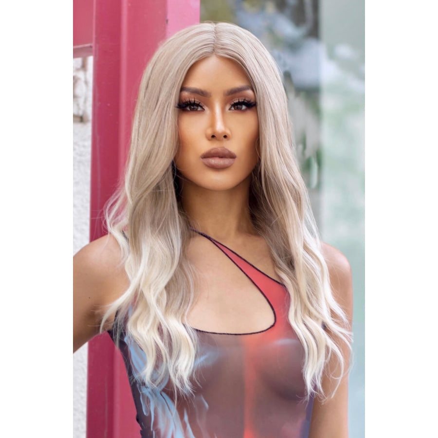 13*2 Lace Front Wigs Synthetic Long Wave 24 150% Density in Medium Blonde Highlights Medium Blonde Highlights / One Size