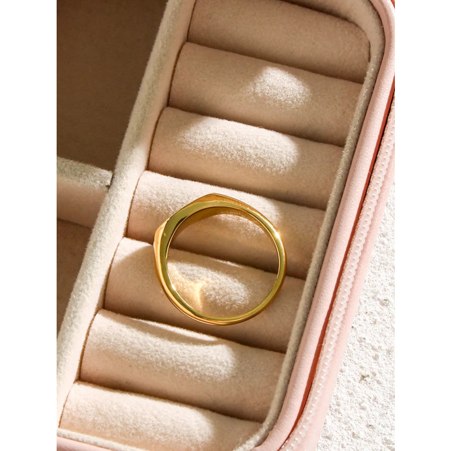 18K Gold-Plated 333 Number Signet Ring Apparel and Accessories