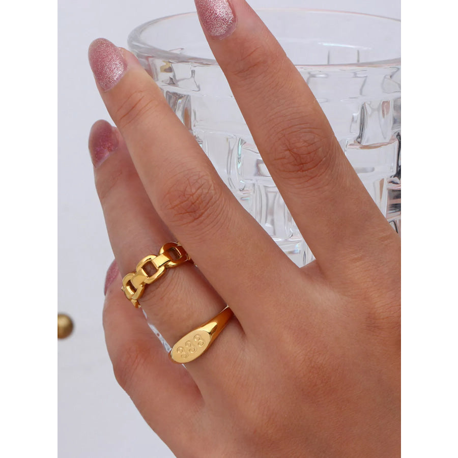 18K Gold-Plated 333 Number Signet Ring Apparel and Accessories