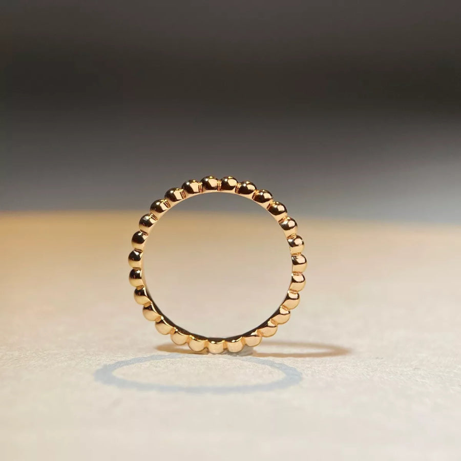 18K Gold-Plated 925 Sterling Silver Bead Ring Apparel and Accessories