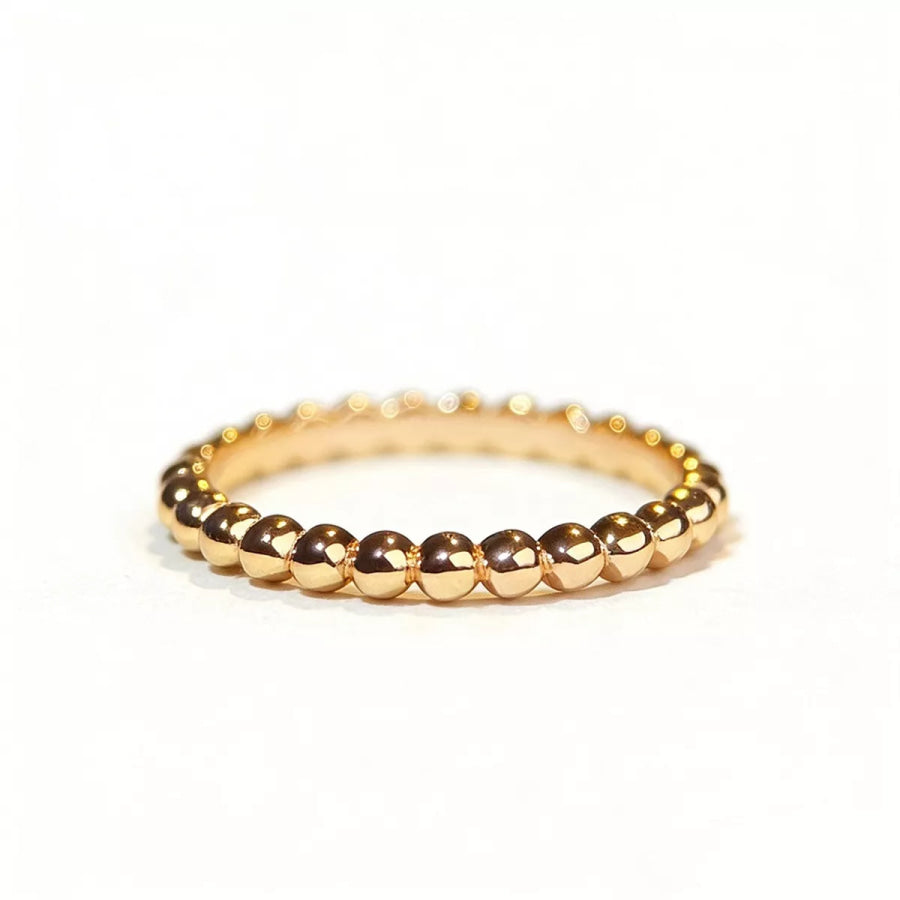 18K Gold-Plated 925 Sterling Silver Bead Ring Apparel and Accessories