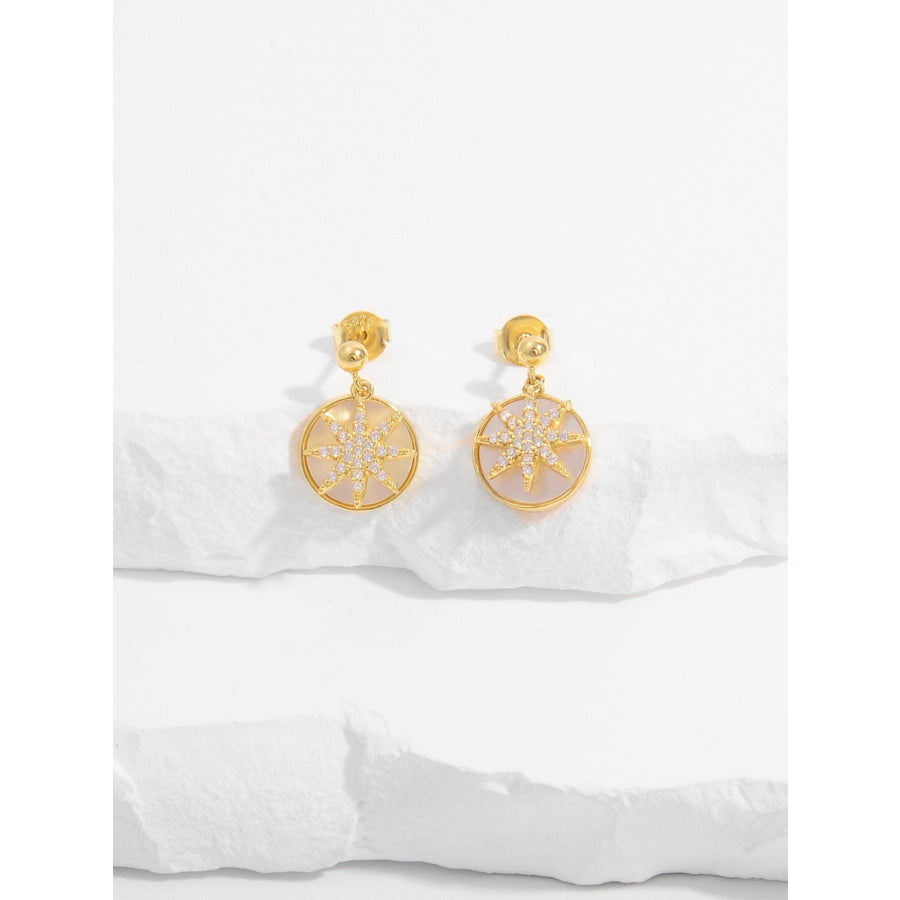 18K Gold-Plated 925 Sterling Silver Star Shape Earrings Gold / One Size Apparel and Accessories