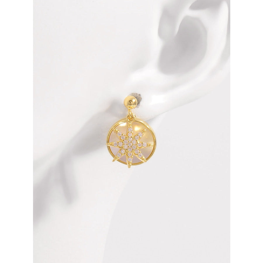 18K Gold-Plated 925 Sterling Silver Star Shape Earrings Gold / One Size Apparel and Accessories