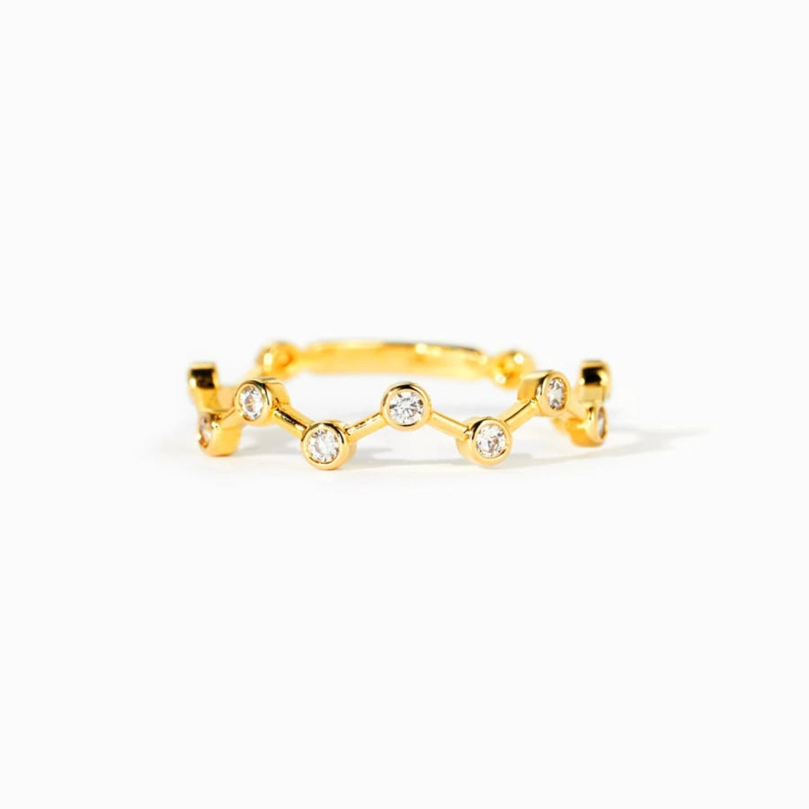 18K Gold-Plated 925 Sterling Silver Zircon Ring Apparel and Accessories
