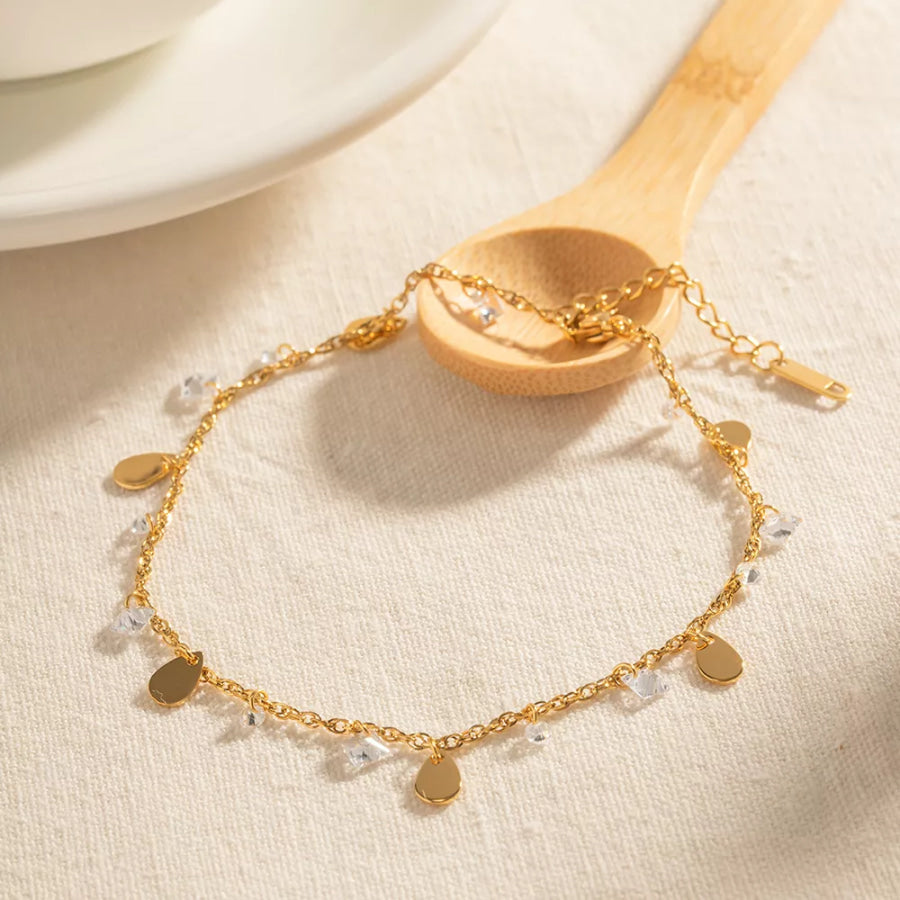 18K Gold-Plated Anklet Bracelets Gold / onesize Apparel and Accessories