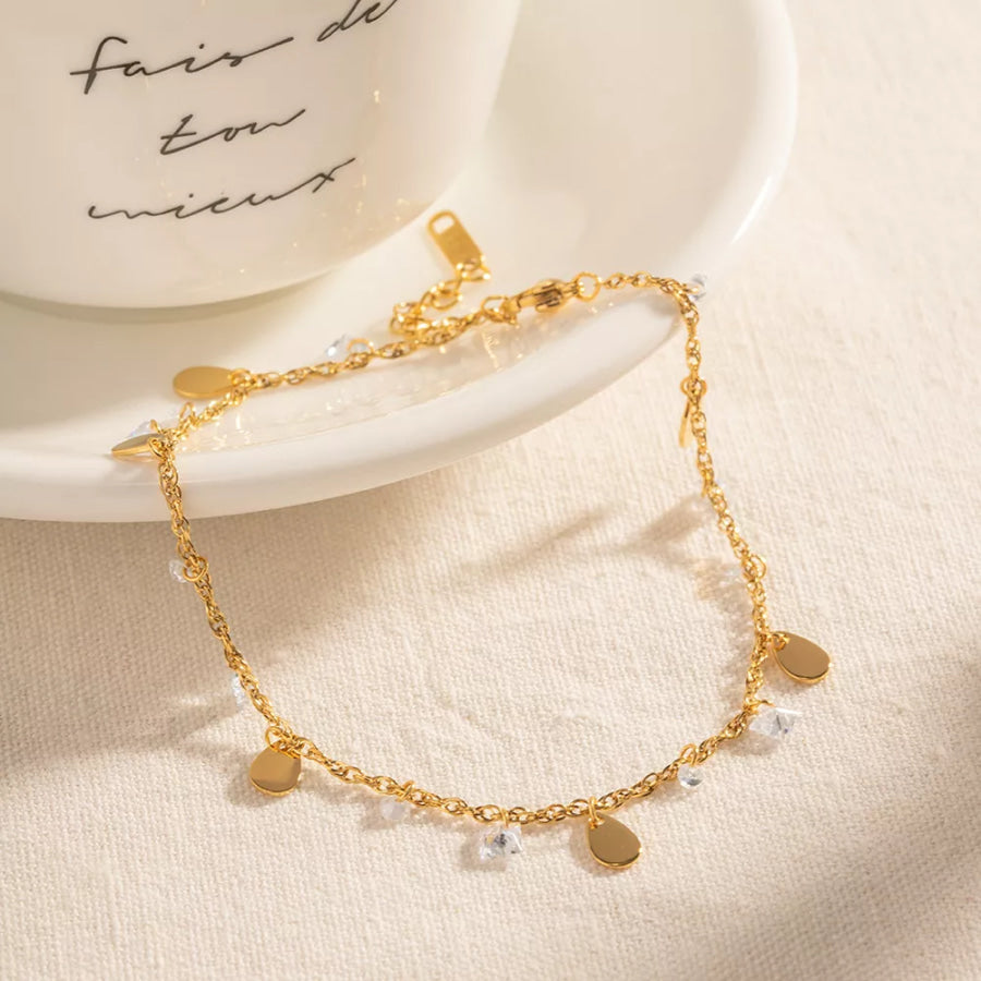 18K Gold-Plated Anklet Bracelets Gold / onesize Apparel and Accessories
