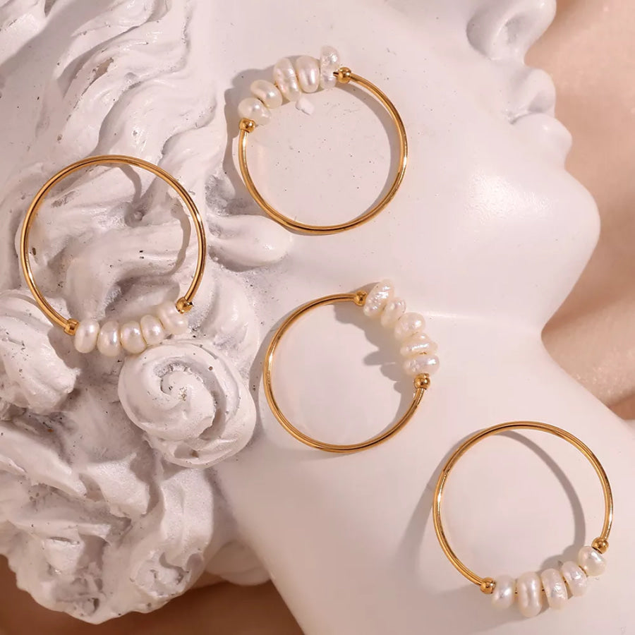 18K Gold-Plated Baroque Pearl Ring Gold / 5 Apparel and Accessories