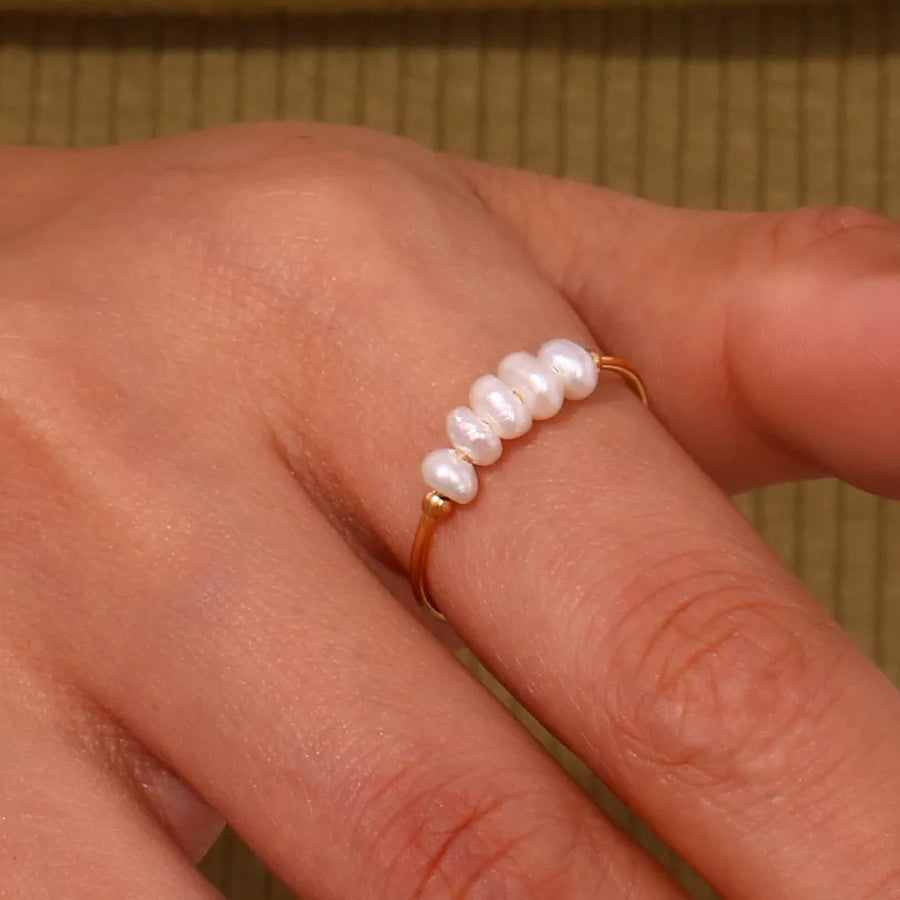 18K Gold-Plated Baroque Pearl Ring Apparel and Accessories