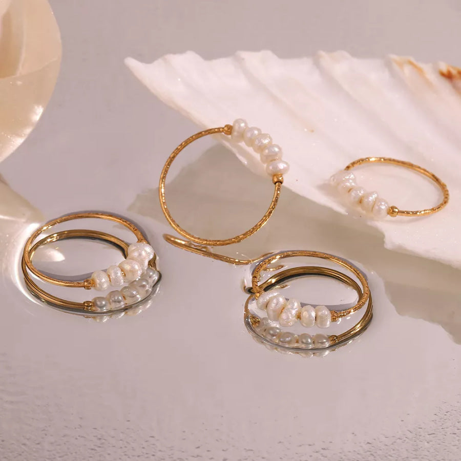 18K Gold-Plated Baroque Pearl Ring Apparel and Accessories