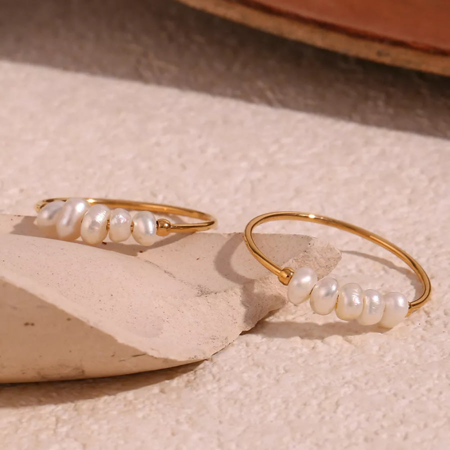 18K Gold-Plated Baroque Pearl Ring Apparel and Accessories