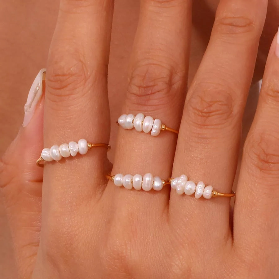 18K Gold-Plated Baroque Pearl Ring Apparel and Accessories
