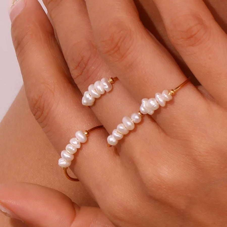 18K Gold-Plated Baroque Pearl Ring Apparel and Accessories