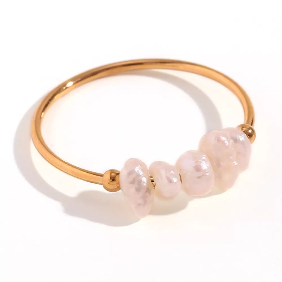 18K Gold-Plated Baroque Pearl Ring Apparel and Accessories