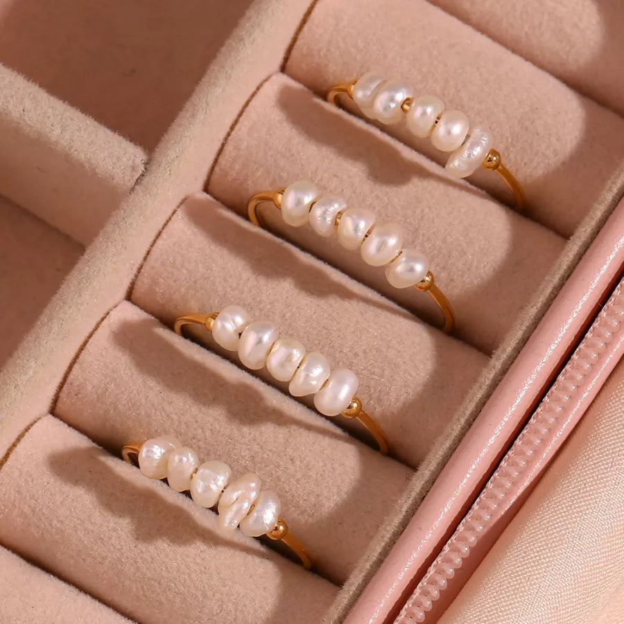 18K Gold-Plated Baroque Pearl Ring Apparel and Accessories
