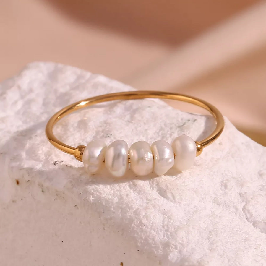 18K Gold-Plated Baroque Pearl Ring Apparel and Accessories