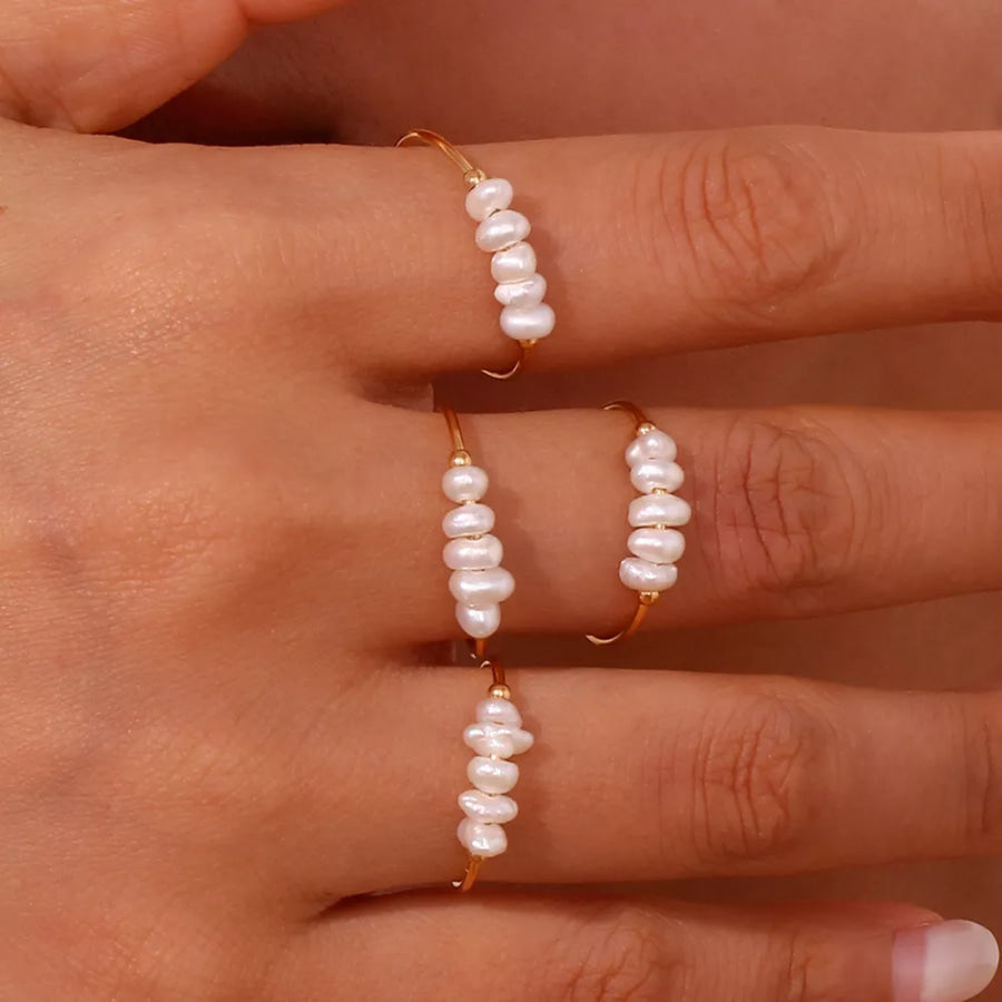 18K Gold-Plated Baroque Pearl Ring Apparel and Accessories