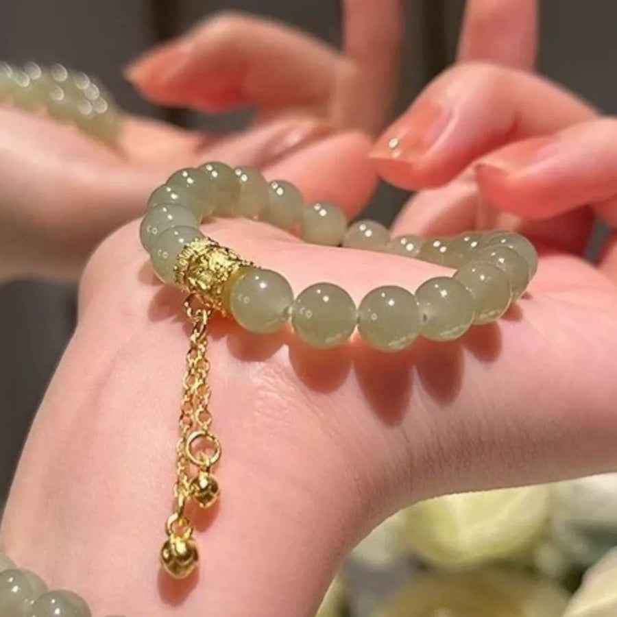 18K Gold-Plated Bead Bracelet Gum Leaf / ONESIZE Apparel and Accessories