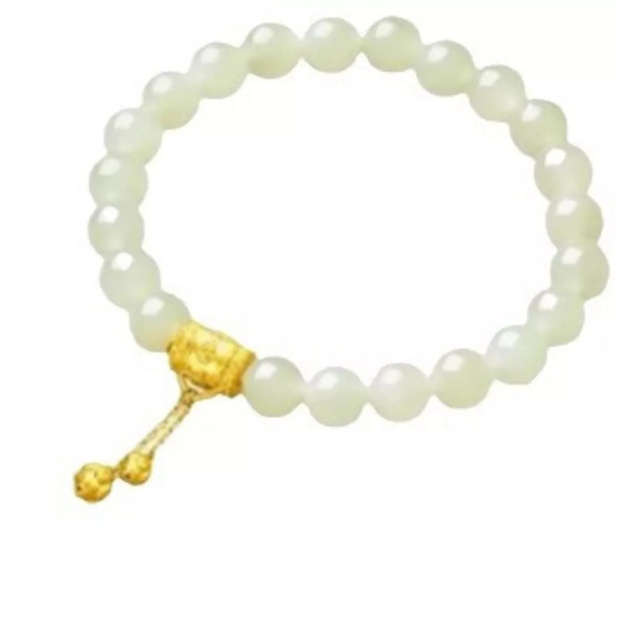 18K Gold-Plated Bead Bracelet Gum Leaf / ONESIZE Apparel and Accessories