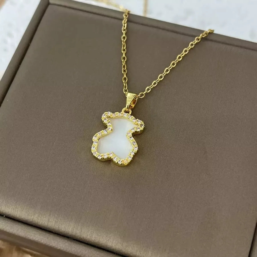 18K Gold-Plated Bear Pendant Necklace Apparel and Accessories