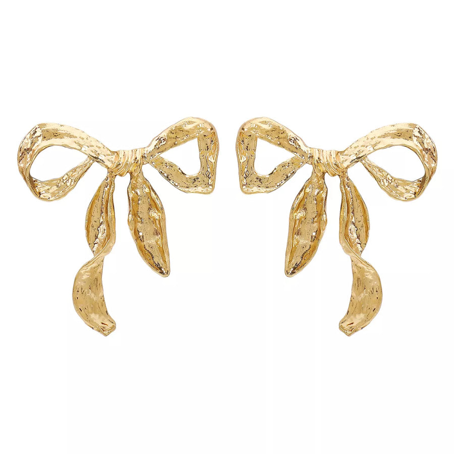18K Gold-Plated Bow Earrings Gold / onesize Apparel and Accessories
