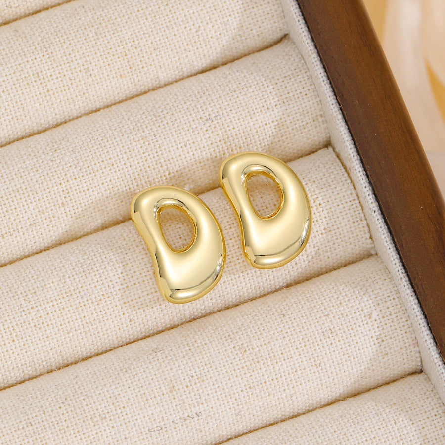 18K Gold-Plated Bubble Letter Stud Earrings Style D / One Size Apparel and Accessories