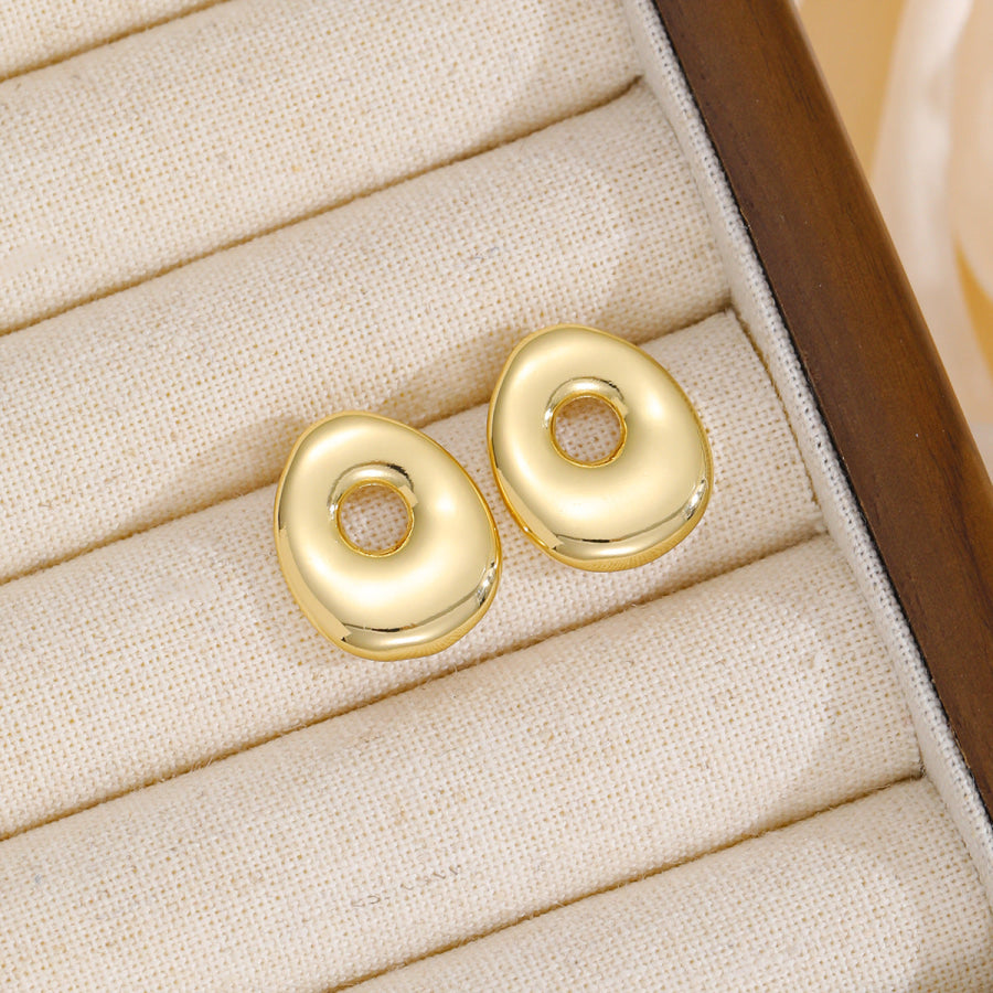 18K Gold-Plated Bubble Letter Stud Earrings Style O / One Size Apparel and Accessories