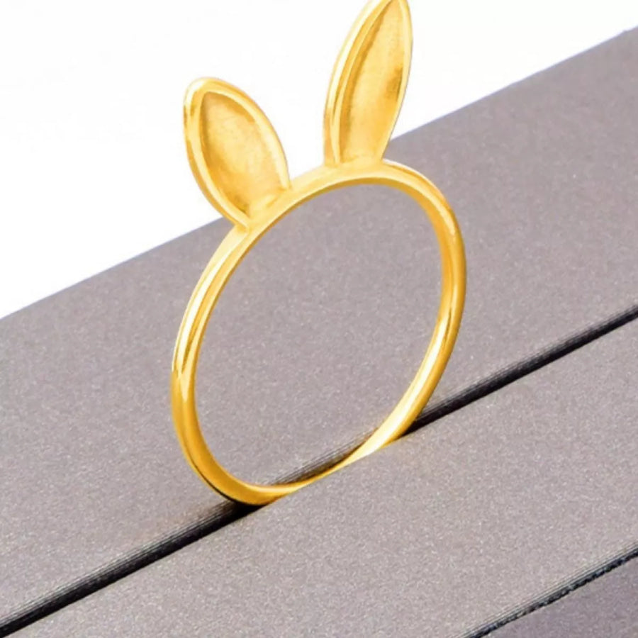 18K Gold-Plated Bunny Ear Ring Apparel and Accessories