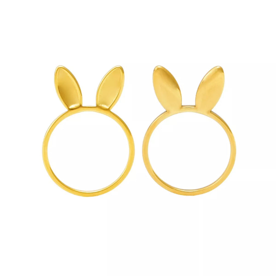 18K Gold-Plated Bunny Ear Ring Apparel and Accessories