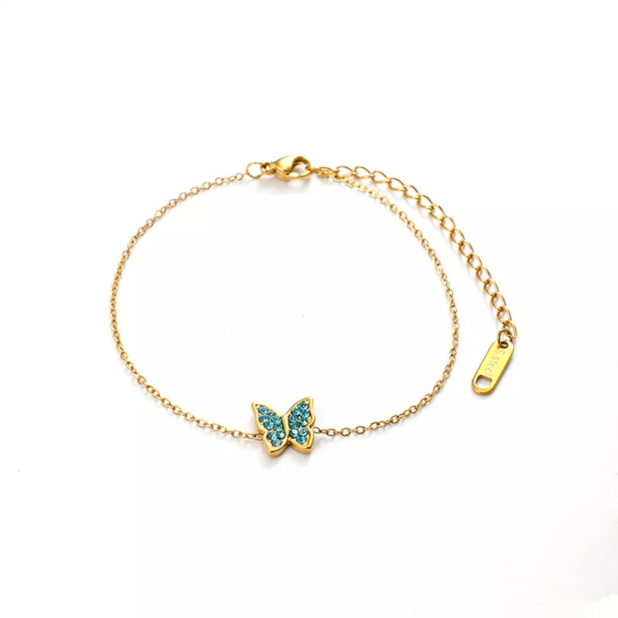 18K Gold-Plated Butterfly Adjustable Bracelet Gold / onesize Apparel and Accessories