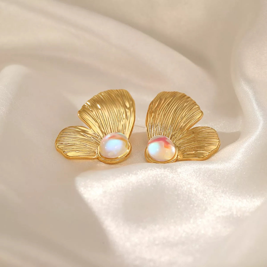18K Gold-Plated Butterfly Wing Earrings Gold / onesize Apparel and Accessories