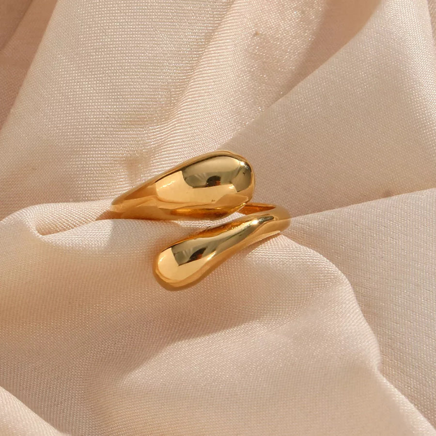 18K Gold-Plated Bypass Ring Gold / 6 Apparel and Accessories