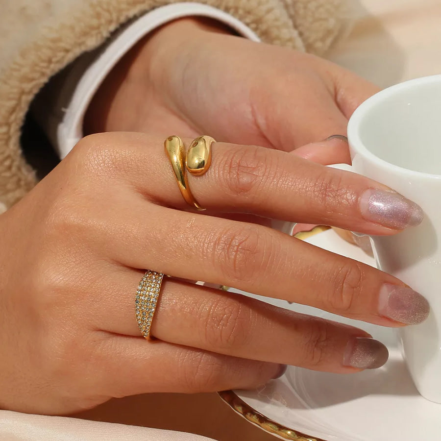 18K Gold-Plated Bypass Ring Apparel and Accessories
