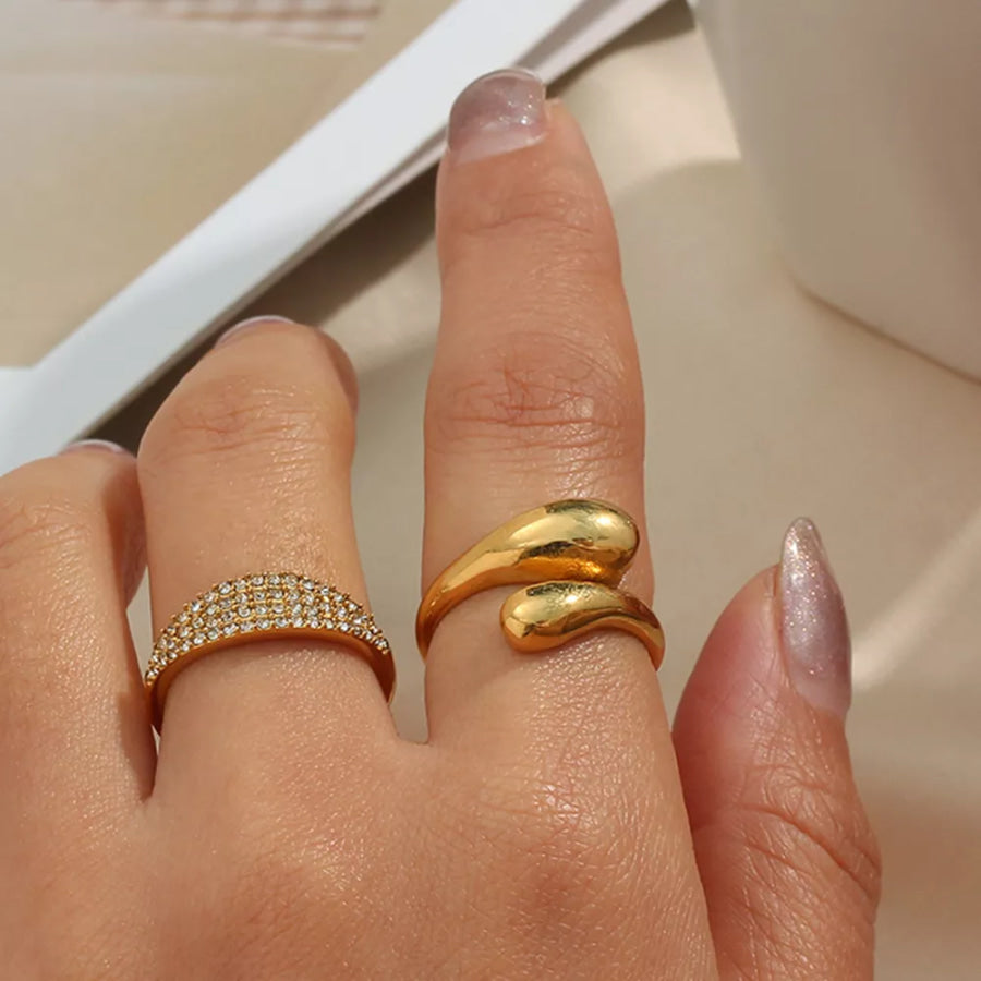 18K Gold-Plated Bypass Ring Apparel and Accessories