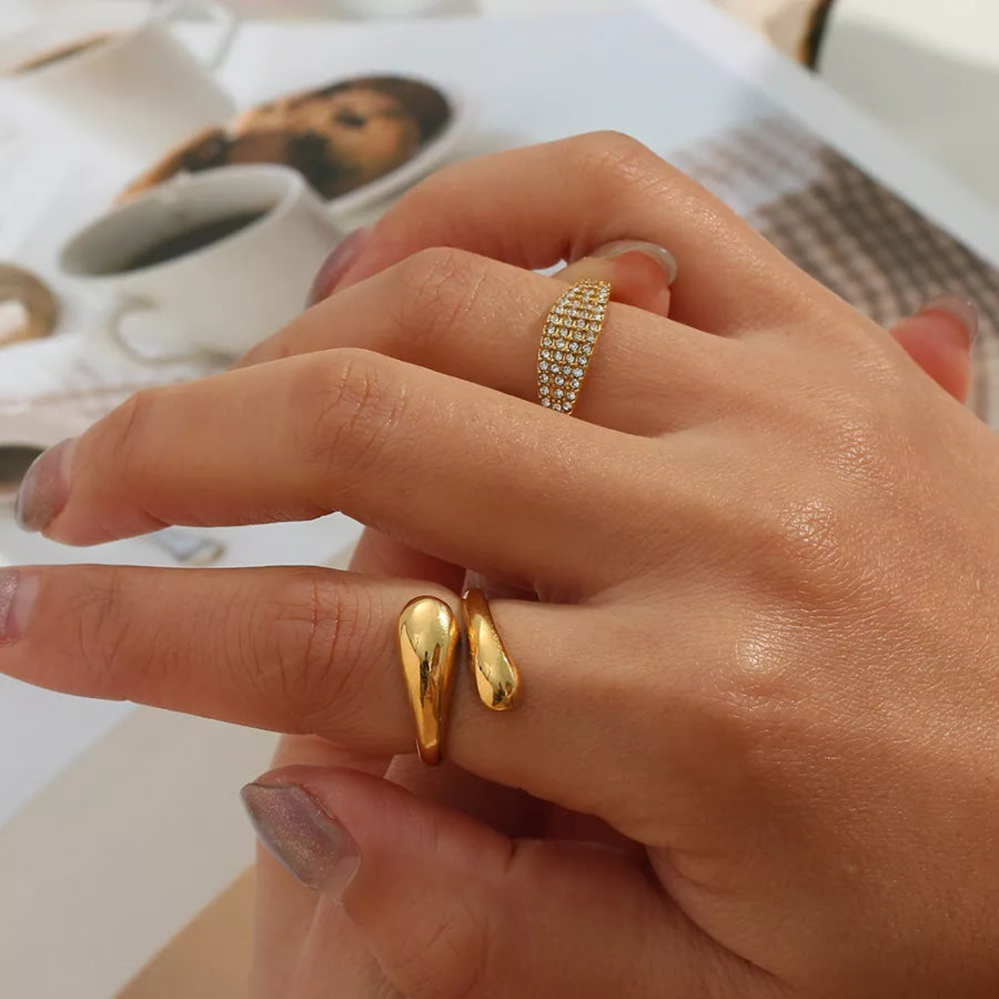 18K Gold-Plated Bypass Ring Apparel and Accessories