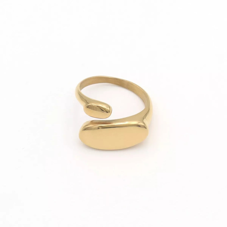 18K Gold-Plated Bypass Ring Gold / One Size Apparel and Accessories