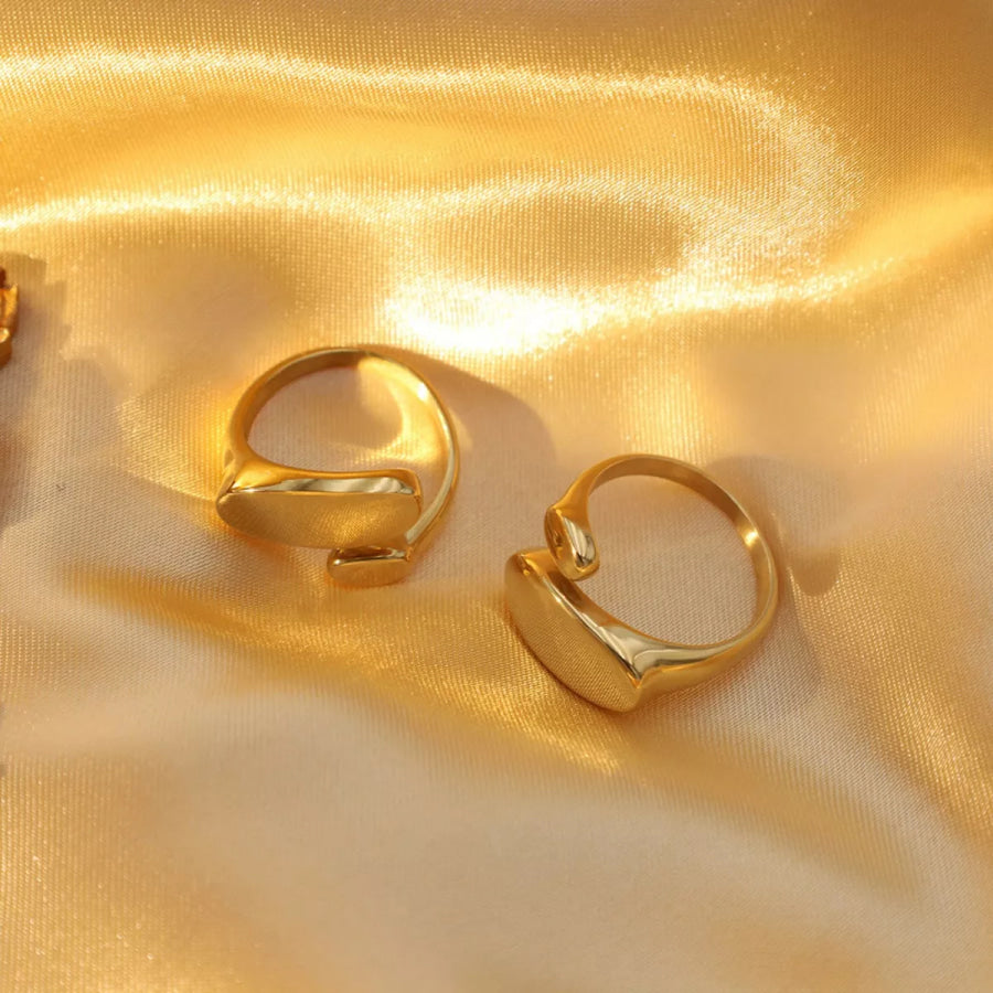 18K Gold-Plated Bypass Ring Gold / One Size Apparel and Accessories