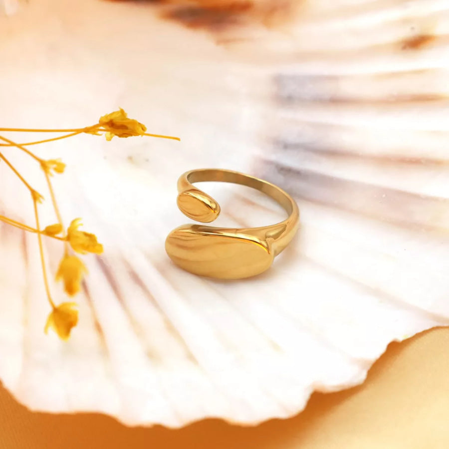 18K Gold-Plated Bypass Ring Gold / One Size Apparel and Accessories